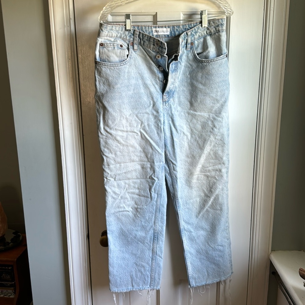 Zara Wide Leg Cropped Jeans